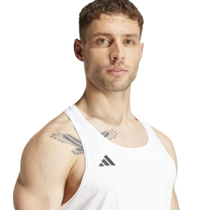 adidas T-shirt Et Manches Longues Running^Adizero E Singlet Blanc