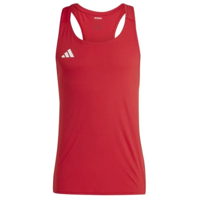 adidas T-shirt Et Manches Longues Running^Adizero E Singlet Rouge