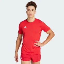 adidas T-shirt Et Manches Longues Running^Adizero Running T-shirt Rouge
