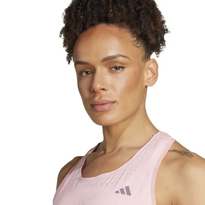 adidas T-shirt Et Manches Longues Running^Adizero Tank Rose
