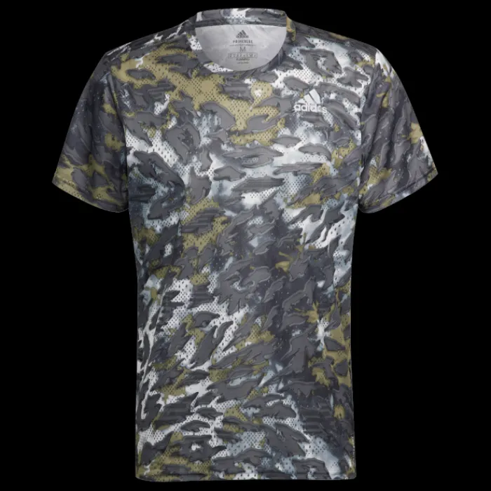 adidas T-shirt Et Manches Longues Running^Fast Aop Tee Vert