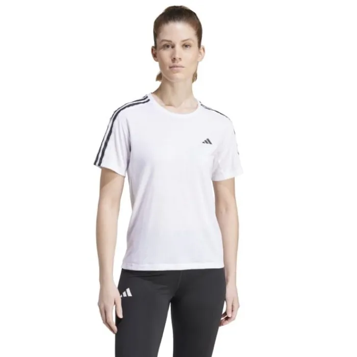 adidas T-shirt Et Manches Longues Running^Own The Run E 3-Stripes T-shirt Blanc