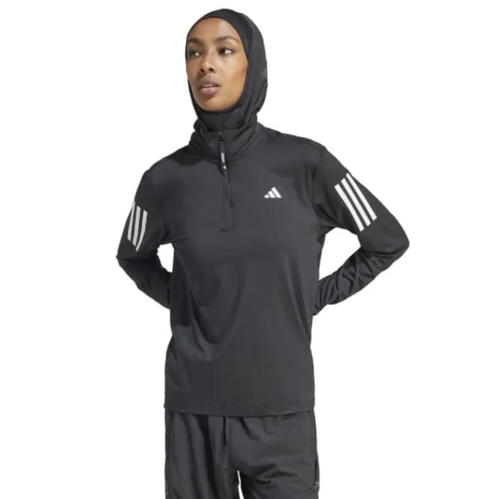 adidas T-shirt Et Manches Longues Running^Own The Run Half-Zip Noir