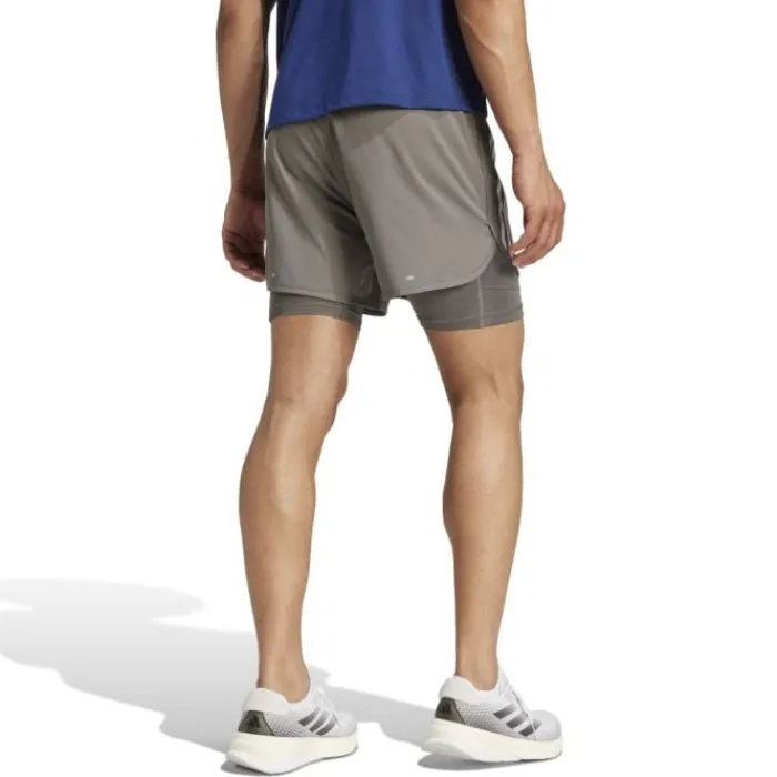 adidas Short Running^Own The Run 3-Stripe 2in1 Shorts Gris