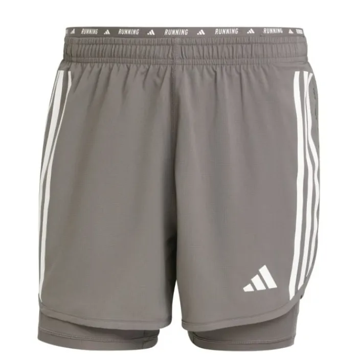 adidas Short Running^Own The Run 3-Stripe 2in1 Shorts Gris