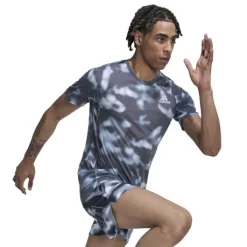 adidas T-shirt Et Manches Longues Running^Run Icon Aop Tee Blanc