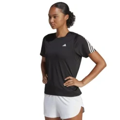 adidas T-shirt Et Manches Longues Running^Run Icons 3-Stripes Short Sleeve Tee Noir