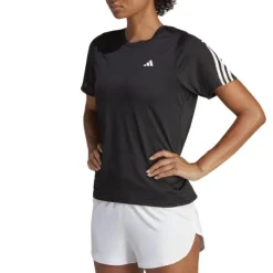 adidas T-shirt Et Manches Longues Running^Run Icons 3-Stripes Short Sleeve Tee Noir