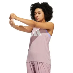 adidas T-shirt Et Manches Longues Running^3-Stripes Logo Tank Top Rose