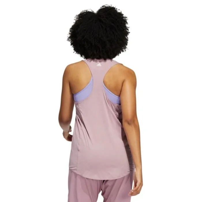 adidas T-shirt Et Manches Longues Running^3-Stripes Logo Tank Top Rose