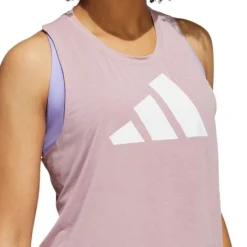 adidas T-shirt Et Manches Longues Running^3-Stripes Logo Tank Top Rose