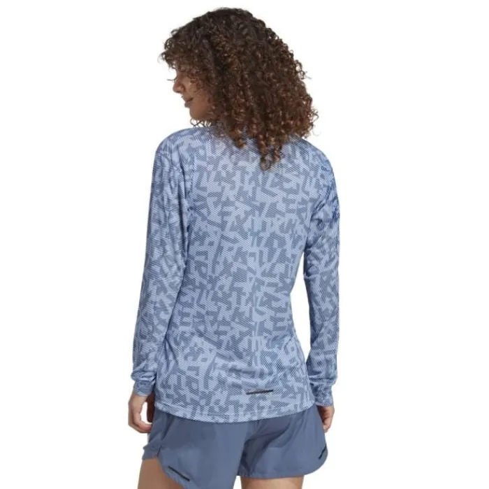 adidas T-shirt Et Manches Longues Running^Trail Long Sleeve Gfx Bleu