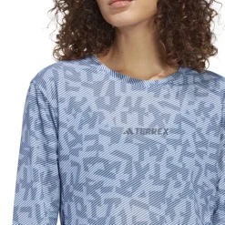 adidas T-shirt Et Manches Longues Running^Trail Long Sleeve Gfx Bleu