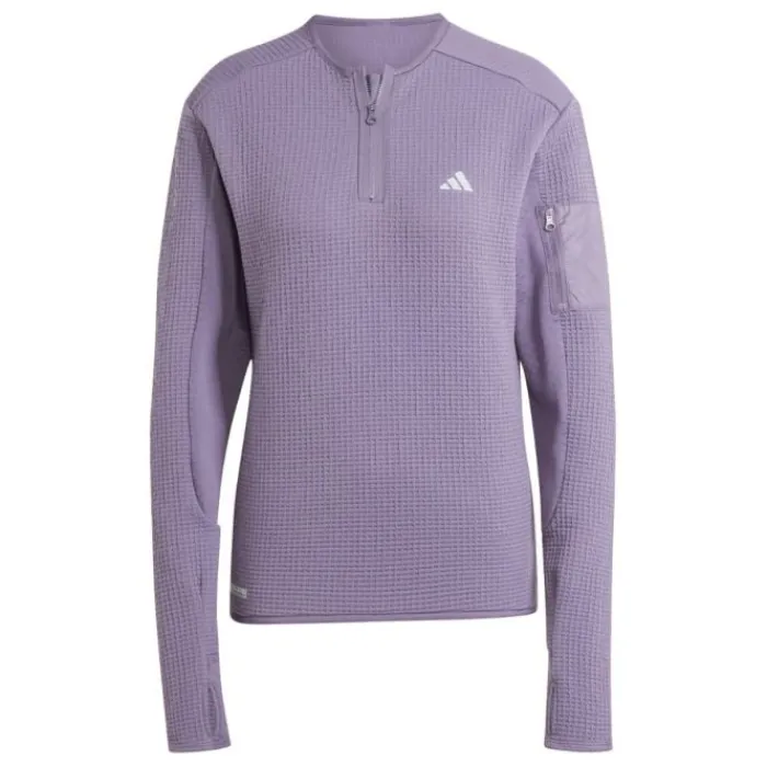 adidas T-shirt Et Manches Longues Running^Ult Cte 1/2 Shirt Zip Mauve