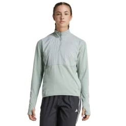 adidas T-shirt Et Manches Longues Running^Ultimate Hivis 1/2 LS Vert