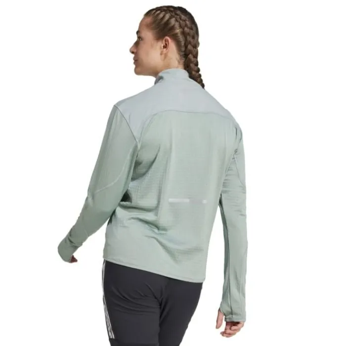 adidas T-shirt Et Manches Longues Running^Ultimate Hivis 1/2 LS Vert