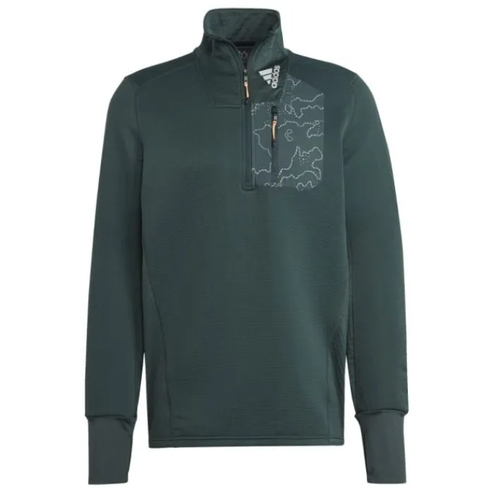 adidas T-shirt Et Manches Longues Running^X-City 1/4 Zip Vert