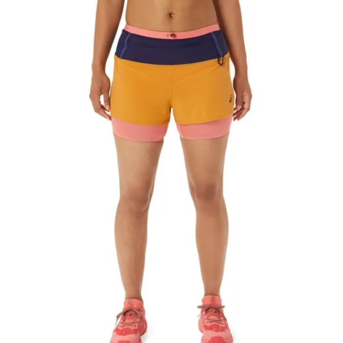 Asics Short Running^Fujitrail 2-In-1 Shorts Jaune