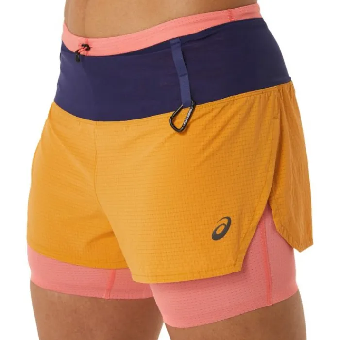 Asics Short Running^Fujitrail 2-In-1 Shorts Jaune