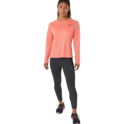 Asics T-shirt Et Manches Longues Running^Fujitrail Logo LS Top Orange