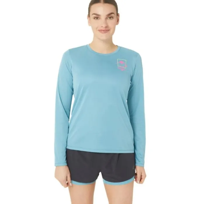 Asics T-shirt Et Manches Longues Running^FujiTrail Logo LS Top Bleu