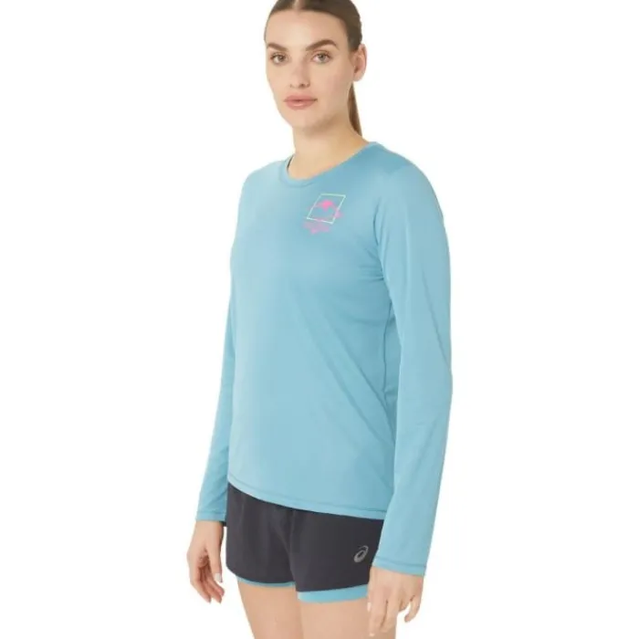 Asics T-shirt Et Manches Longues Running^FujiTrail Logo LS Top Bleu