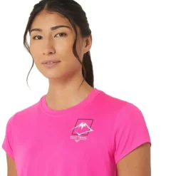 Asics T-shirt Et Manches Longues Running^FujiTrail Logo SS Top Rose