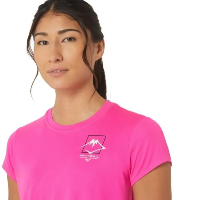 Asics T-shirt Et Manches Longues Running^FujiTrail Logo SS Top Rose