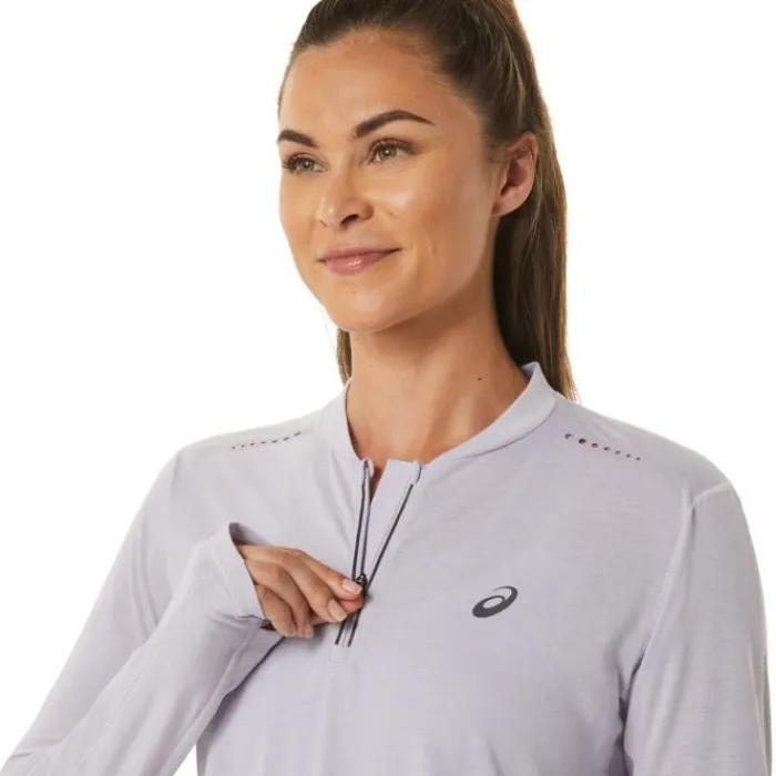 Asics T-shirt Et Manches Longues Running^Metarun Half-Zip LS Top Mauve