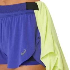 Asics Short Running^Metarun Split Short Bleu