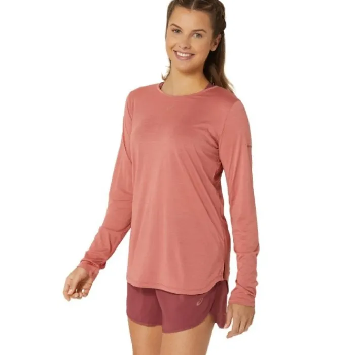 Asics T-shirt Et Manches Longues Running^Nagino Run LS Top Rose