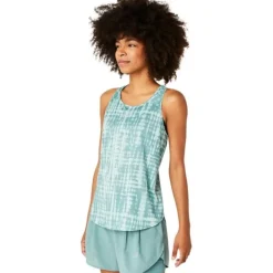 Asics T-shirt Et Manches Longues Running^Road All Over Print Tank Vert
