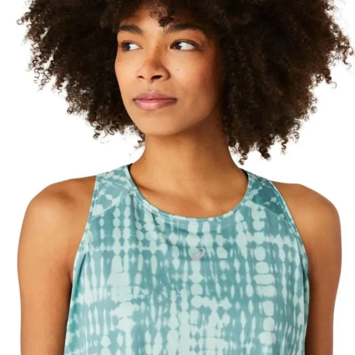 Asics T-shirt Et Manches Longues Running^Road All Over Print Tank Vert