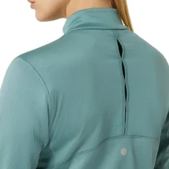 Asics T-shirt Et Manches Longues Running^Road Winter 1/2 Zip Midlayer Vert