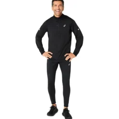 Asics T-shirt Et Manches Longues Running^Road Winter 1/2 Zip Top Noir
