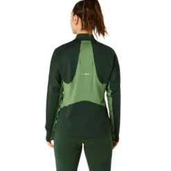 Asics T-shirt Et Manches Longues Running^Winter Run 1/2 Zip Midlayer Vert