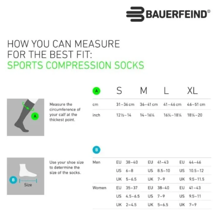 Bauerfeind Chaussettes|Chaussettes Running^Ultralight Compression Socks High Cut Bleu
