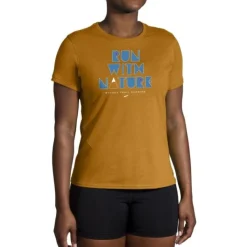 Brooks T-shirt Et Manches Longues Running^Distance Short Sleeve 2.0 Orange