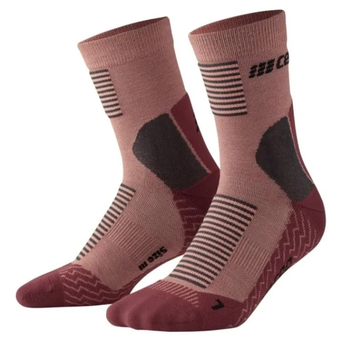 CEP Chaussettes|Chaussettes Running^Cold Weather Mid-Cut Socks Rouge