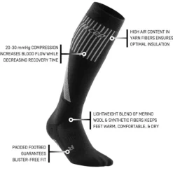 CEP Chaussettes|Chaussettes Running^Cold Weather Socks Noir