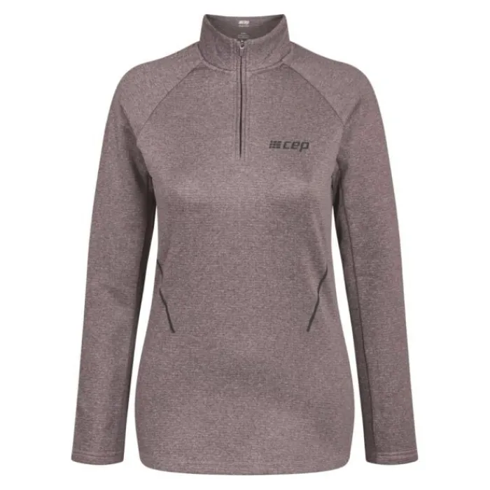 CEP T-shirt Et Manches Longues Running^Cold Weather Zip LS Shirt Rose