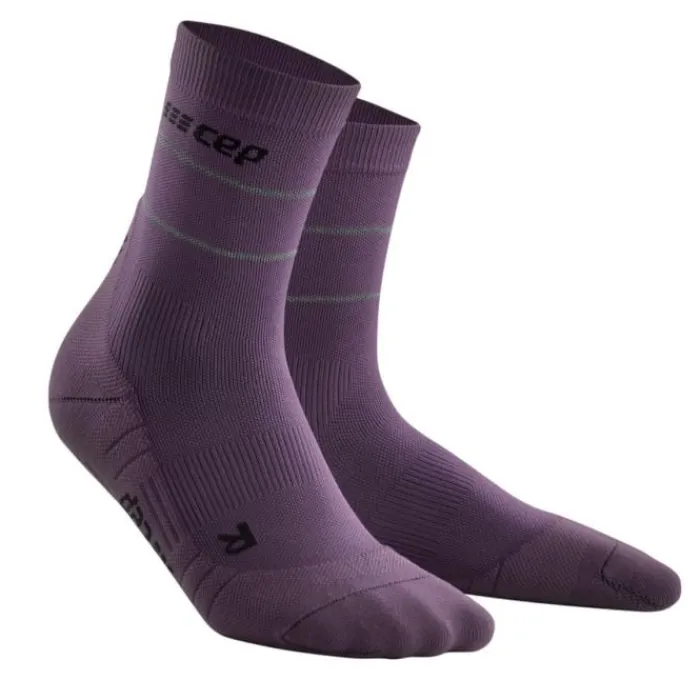 CEP Chaussettes|Chaussettes Running^Reflective Mid-Cut Socks Mauve