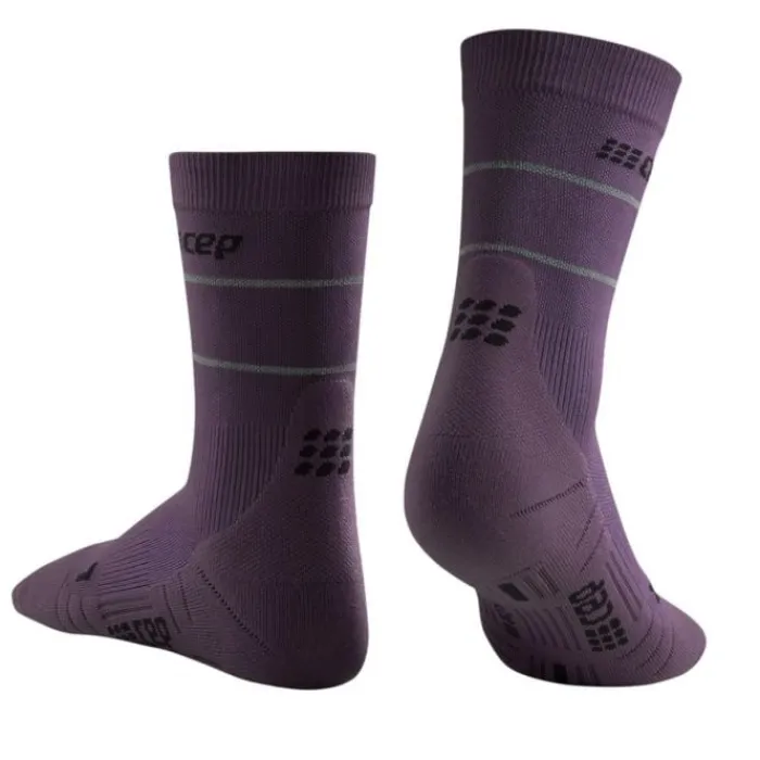 CEP Chaussettes|Chaussettes Running^Reflective Mid-Cut Socks Mauve