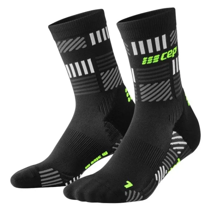 CEP Chaussettes|Chaussettes Running^The Run Limited 2024 Mid Cut Sock Noir