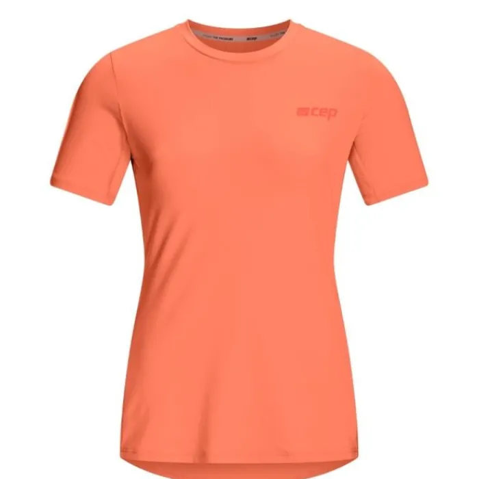 CEP T-shirt Et Manches Longues Running^The Run Shirt Round Neck Short Sleeve Orange