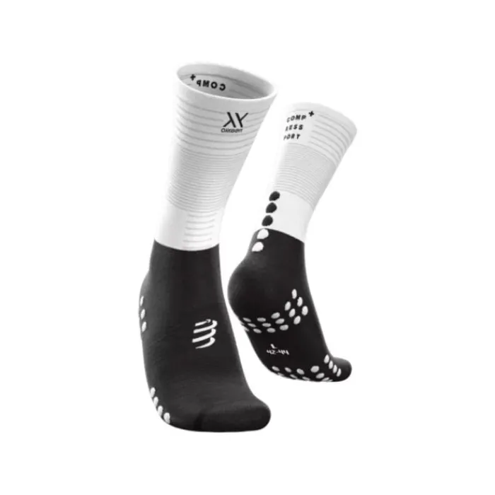 Compressport Chaussettes|Chaussettes Running^Mid Compression Socks Blanc
