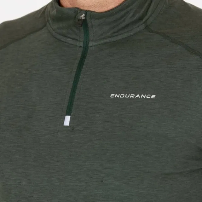 Endurance T-shirt Et Manches Longues Running^Tune Melange Midlayer Vert