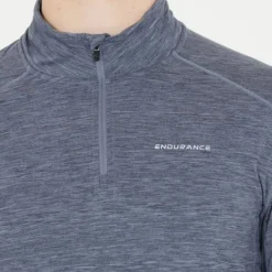 Endurance T-shirt Et Manches Longues Running^Tune Melange Midlayer Bleu