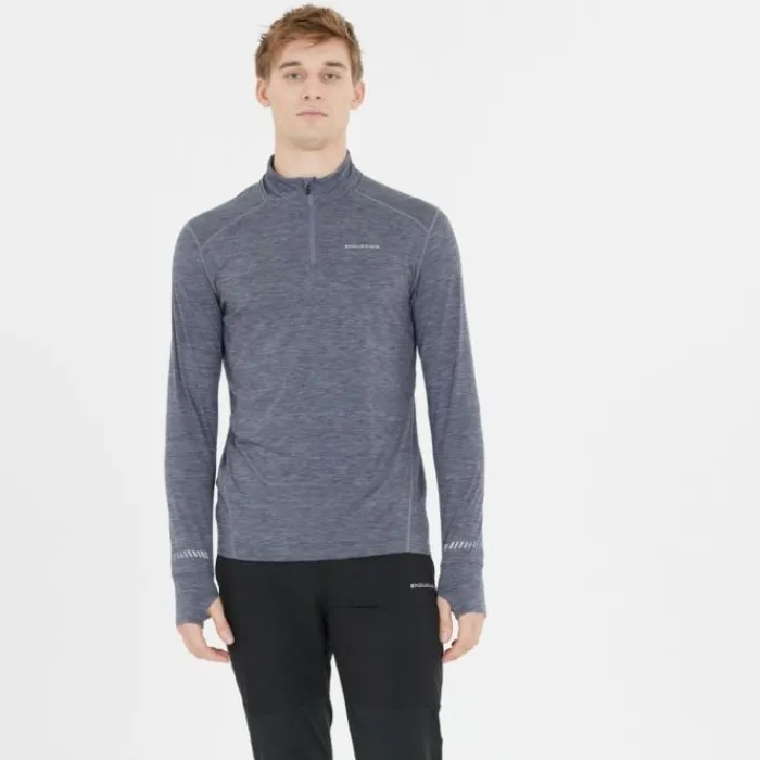 Endurance T-shirt Et Manches Longues Running^Tune Melange Midlayer Bleu