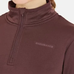 Endurance T-shirt Et Manches Longues Running^Vironic Waffle Melange Midlayer Rouge